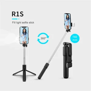 Wireless Selfie Stick Phone Holder Retractable Multifunctional 74cm Mini Tripod With LED Selfie Light & Bluetooth Remote Shutter