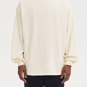 Premium Men's Heavyweight 280g Cotton Long Sleeve T-Shirt Apricot