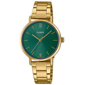 Casio LTP-VT02G-3AUDF Women's Enticer Green Dial Gold Bracelet Watch